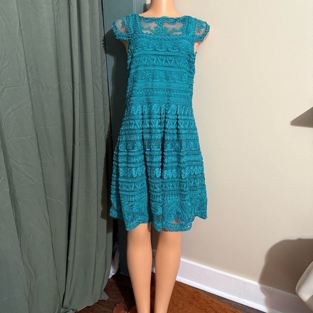 Yoana Baraschi Turquoise Lace Dress
